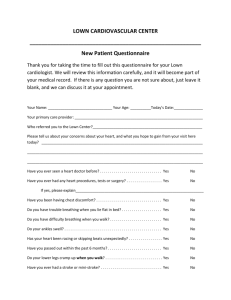 New patient questionnaire - The Lown Cardiovascular Group