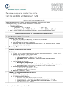 Severe sepsis order bundle for hospitals without an ICU