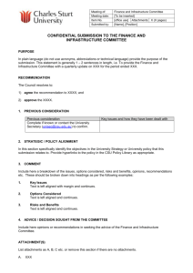 Finance and Infrastructure Committee Submission Template