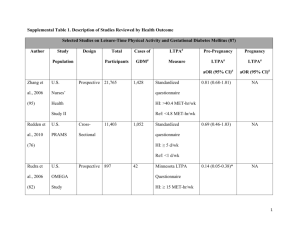 Supplemental Table 1. Description of Studies Reviewed by Health