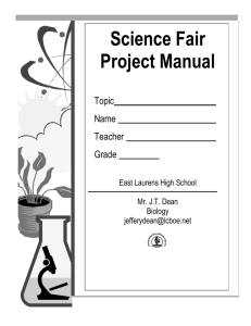 Science Fair Project Journal Prince George`s County Public Schools