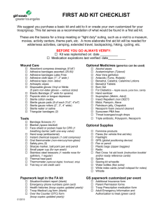 First Aid Kit Checklist