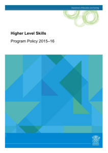 Higher Level Skills Program Policy 2015-16