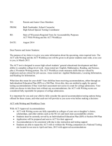 ACT Special Testing Letter June 2014
