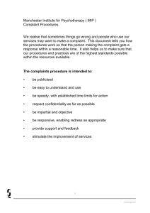 Complaint Procedures NOV 07 - Manchester Institute for