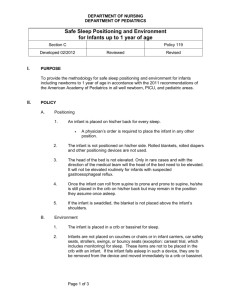 Safe Sleep Protocol for Positioning and Environment of Infants up to