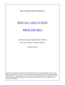 BESD Sp Ed Procedures - Box Elder School District