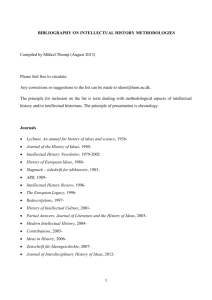 Bibliography on Intellectual History Methodologies, v.1