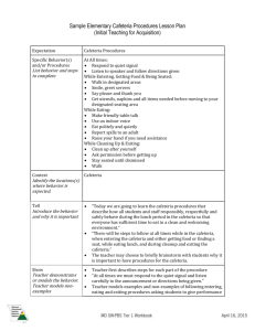 Sample Elementary Cafeteria Procedures Lesson Plan