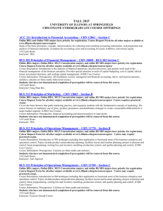 Fall 2015 CBM Online Course List - University of Illinois Springfield