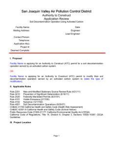 Authority to Construct - San Joaquin Valley Air Pollution Control