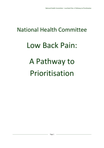 Low Back Pain: A Pathway to Prioritisation