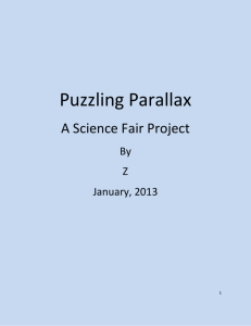 Topic: Puzzling Parallax