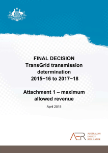 TransGrid transmission determination - Attachment 1