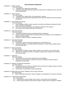 Competency 1: Student Learning