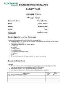 Course Section Information (CSI) Template NEW
