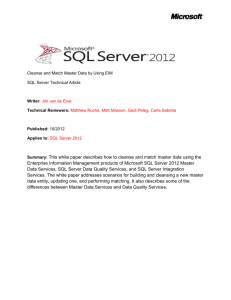Cleanse and Match Master Data by Using EIM