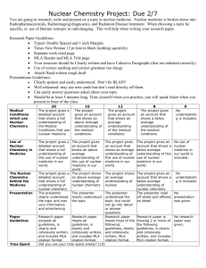 Nuclear Chemistry project rubric