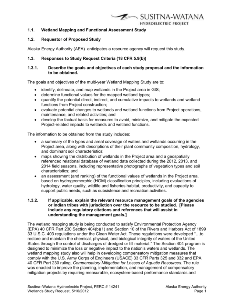 Wetland Mapping And Functional Assessment (Redline)