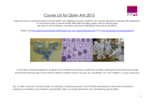 Course List for Open Arts 2015