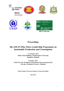 4th ASEAN-Plus-Three Leadership Programme on - RCE