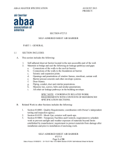 Section 072761 - Air Barrier Association of America (ABAA)