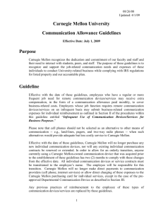 Communication Allowance Guidelines