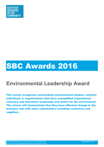 Environmental Leadership - Scottish Business in the Community