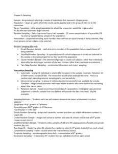 Chapter 6 Sampling & Chapter 17