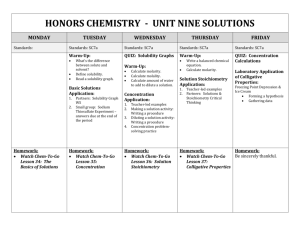 honors chemistry - unit nine solutions monday tuesday wednesday