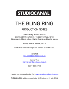 THE BLING RING - Production Notes FINAL