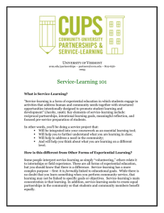 Service-Learning 101 for Students 1
