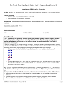 1st Grade Core Standards Guide- Unit 1