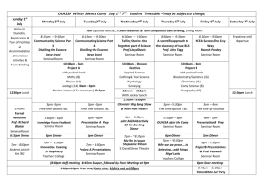 OUASSA Winter Science Camp July 1 st