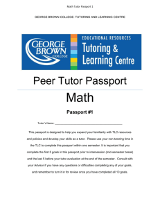Peer Tutor Passport - George Brown College
