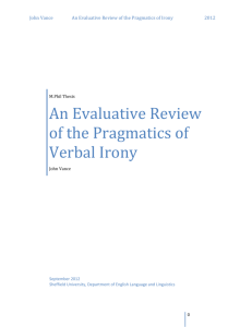 An Evaluative Review of the Pragmatics of Verbal Irony
