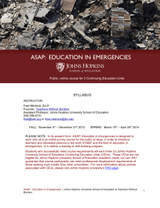 ASAP: Education in Emergencies