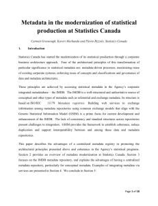 Metadata in the modernization of statistical production at