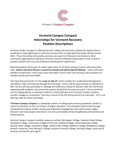 Vermont Campus Compact Internships for Vermont Recovery