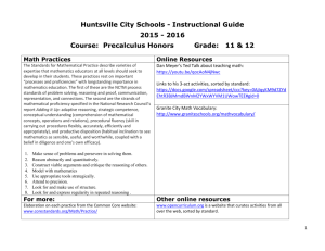 Precalculus Honors Grade: 11 & 12 Math