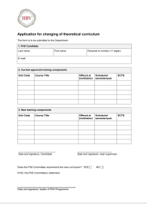 Application for changing of theoretical curriculum