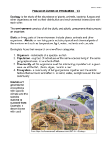 Ecology - rosedalegrade12biology