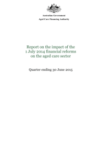 Report on the impact of the 1 July 2014 financial reforms on the