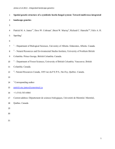 James et al 2011 - Integrated landscape genetics Spatial genetic