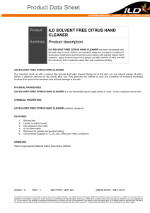 ild solvent free citrus hand cleaner product data sheet