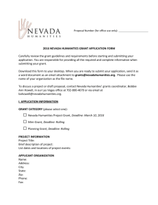 2016 Nevada Humanities Grant Application Form
