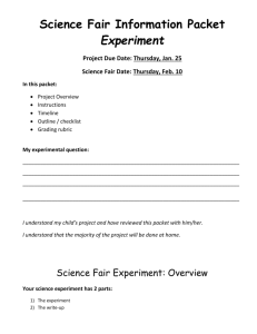 Science Fair Expeiment information and Rubric