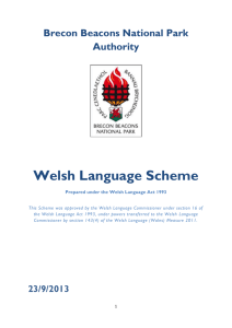 Brecon Beacons Welsh Language Scheme 2012 – 2013