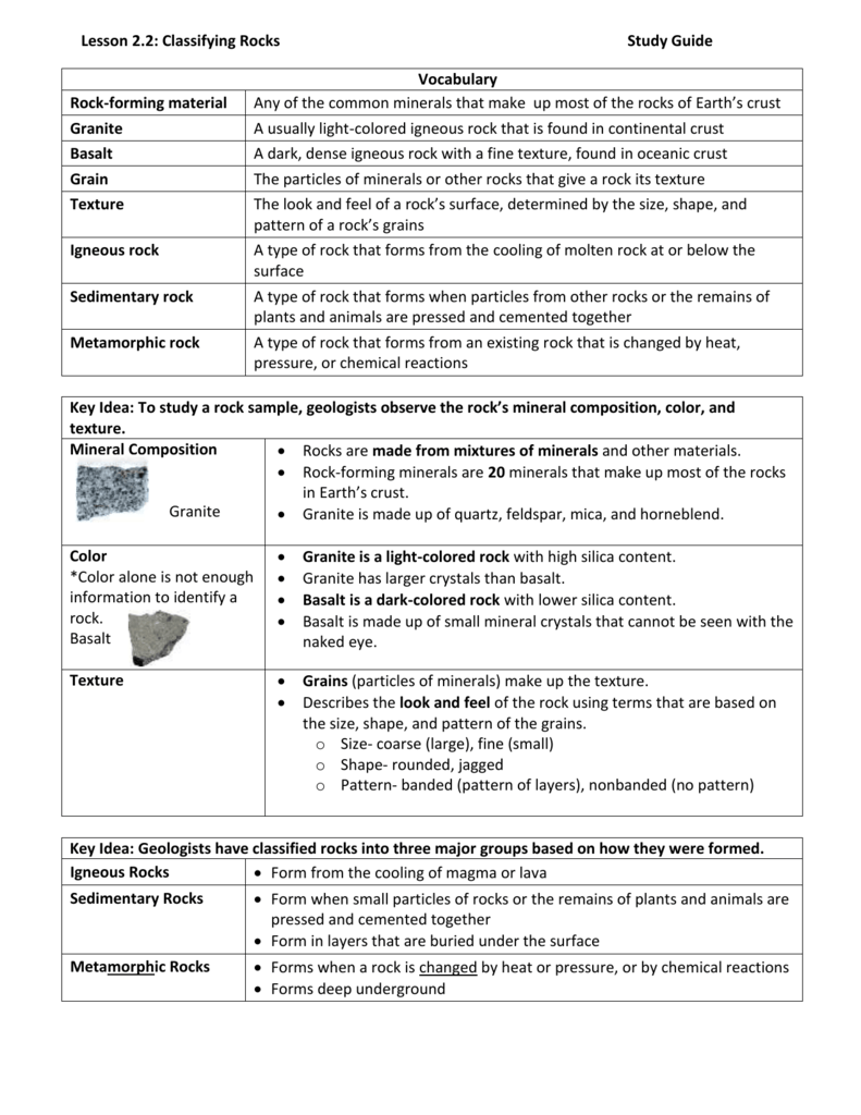 Classifying Rocks Worksheet Answers Worksheet List