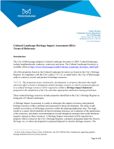 Cultural Landscape Heritage Impact Assessment